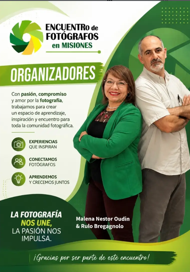 Malena Oudin y Rulo Bregagnolo, organizadores del encuentro